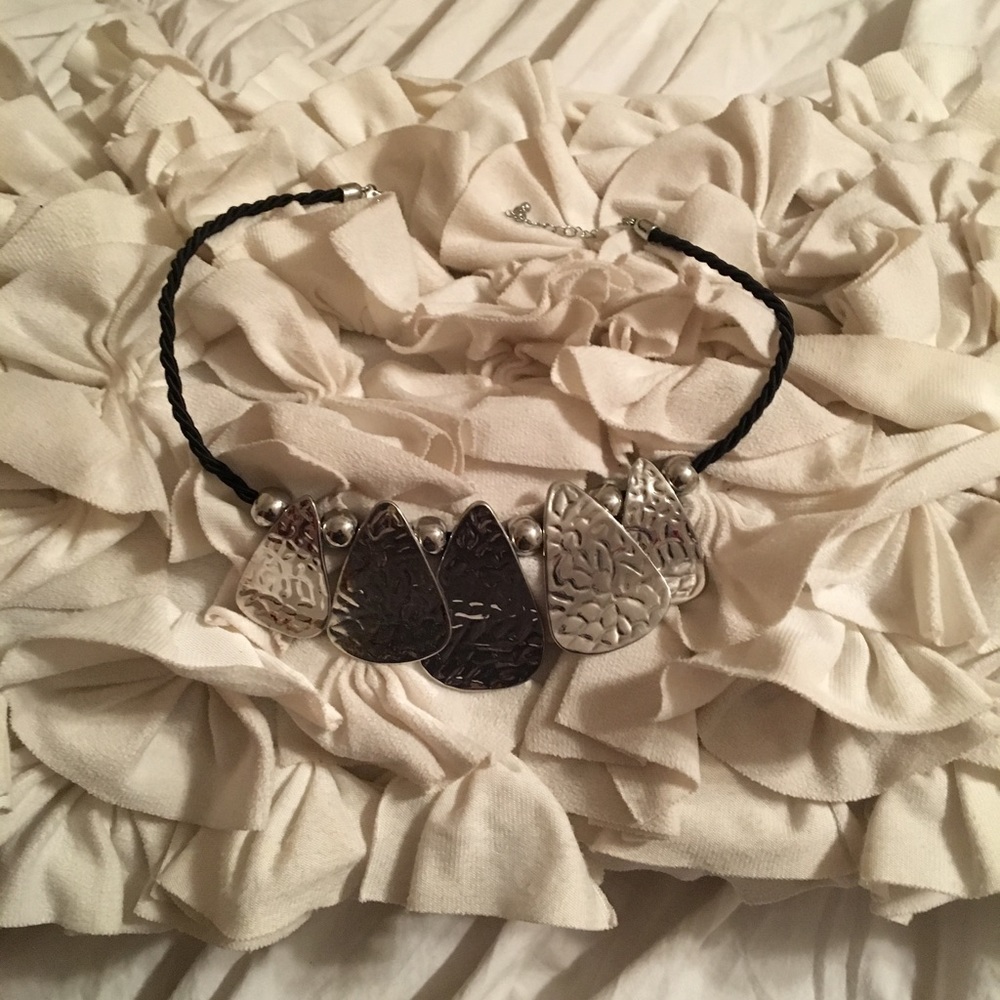 Silver and Black Necklace